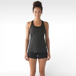 Lululemon What The Sport Singlet Heathered Black Tank - Size 6